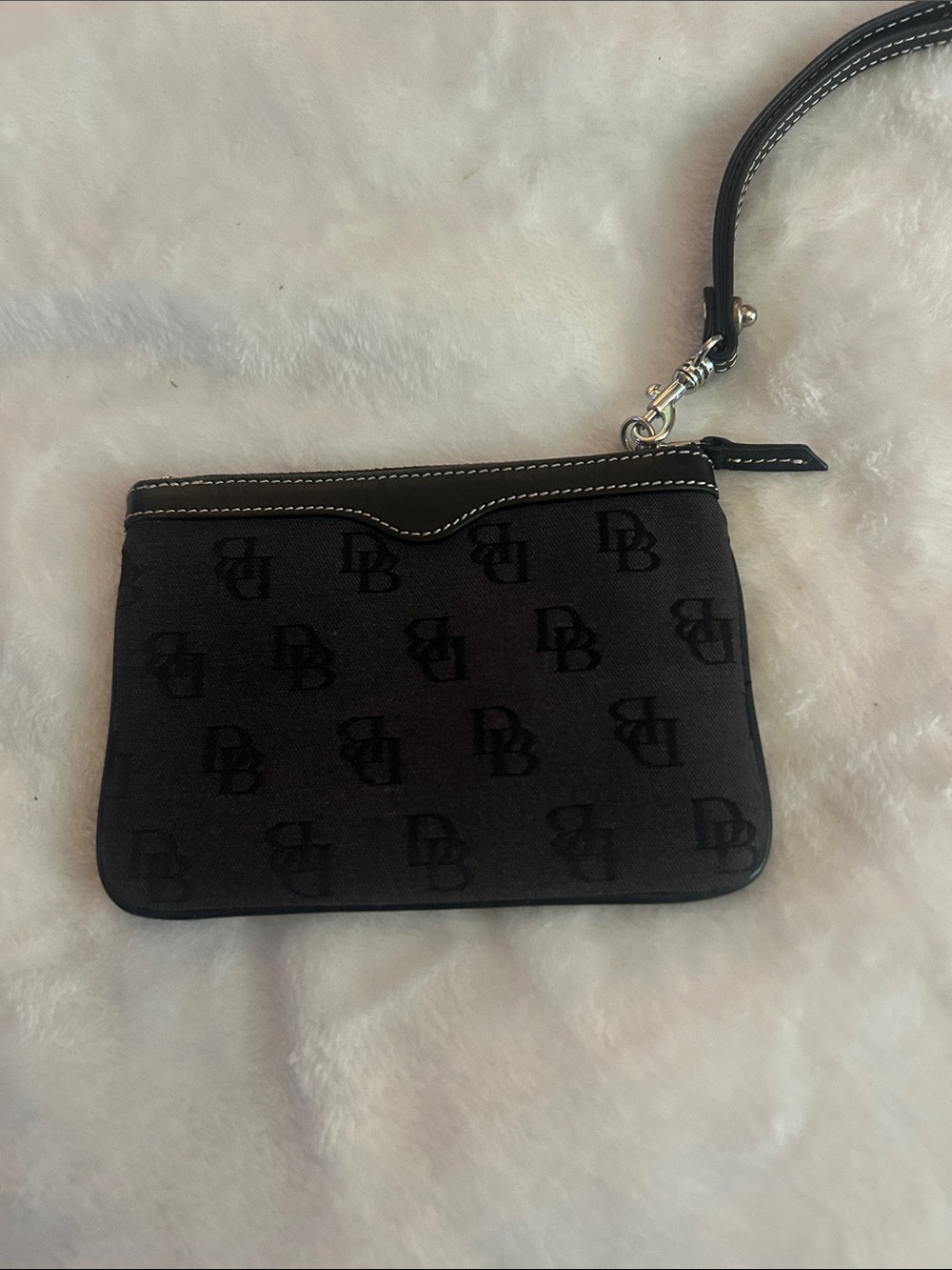 DB Monogram Black Wristlet Pouch